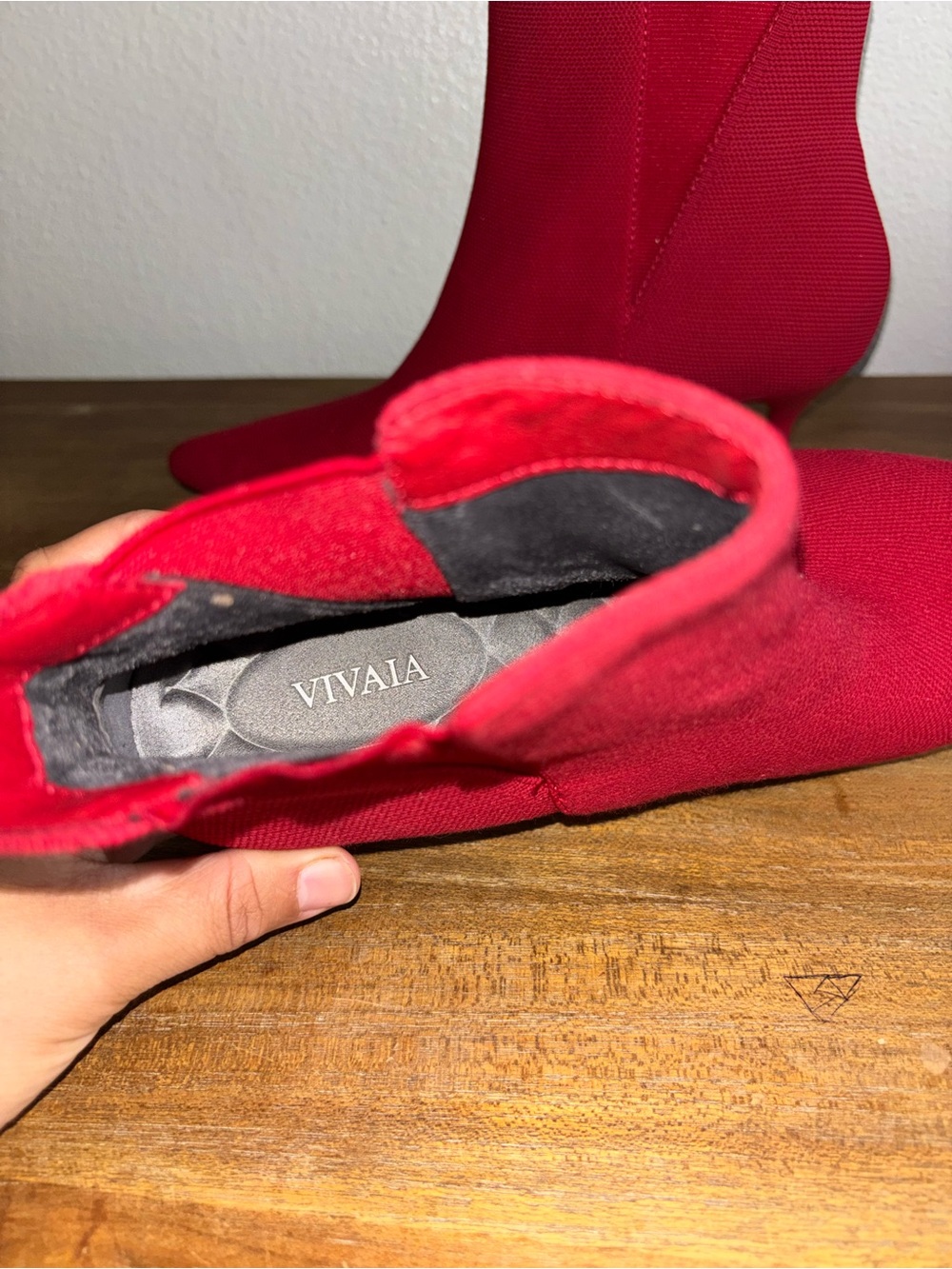 Women's Red Pointed-Toe Ankle Booties with Stiletto Heel - Picture 6 of 8